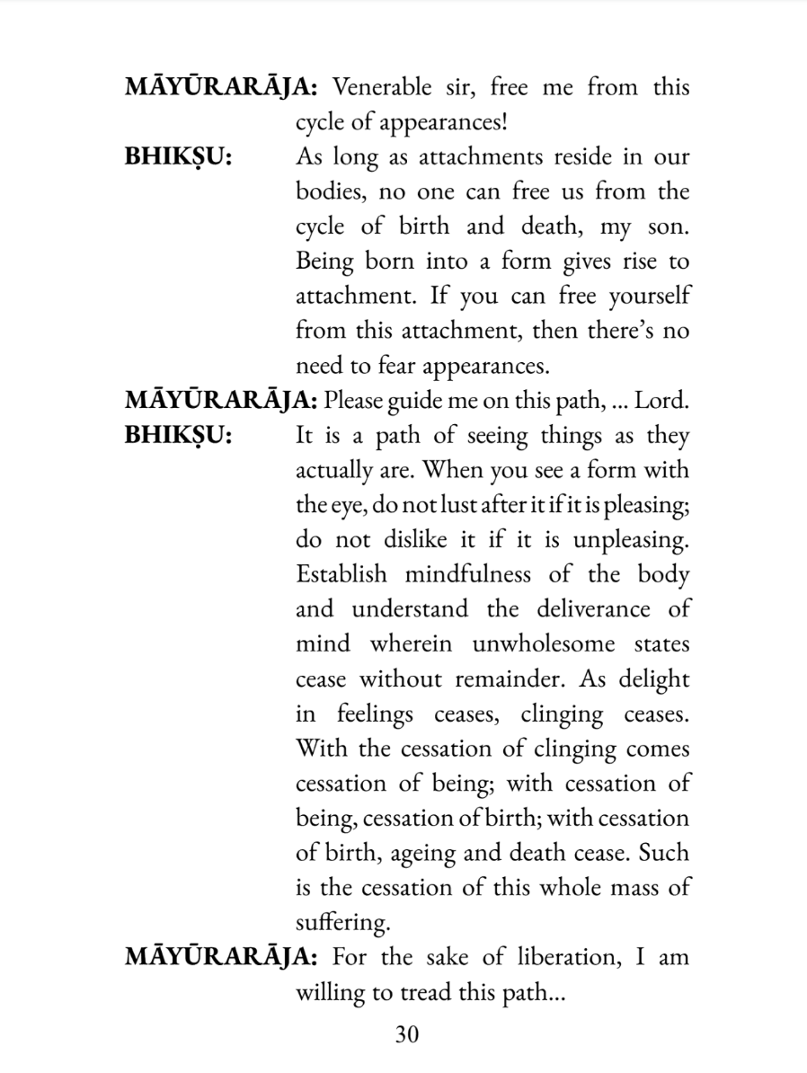 Sample page from the second play in Two Plays, dramatizing Aśvatthāmā's moral dilemma